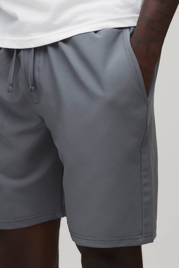 Essential Relaxed Fit Elasticated Tech Shorts | Grey | Size Medium