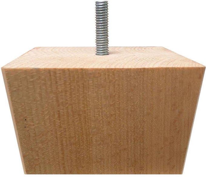 Vierkanten houten meubelpoot 6 cm (M8)