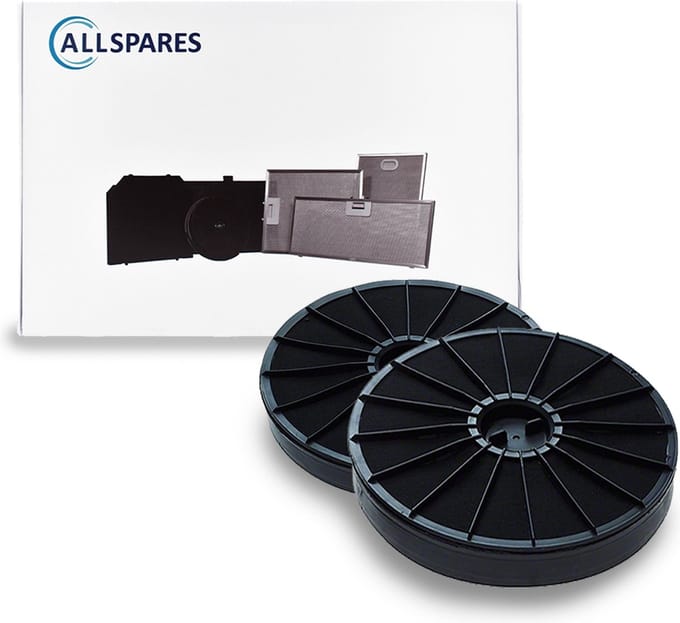 AllSpares Koolstoffilter (2 St.) voor afzuigkappen geschikt voor Miele DKF7-1 (Ø230mm)