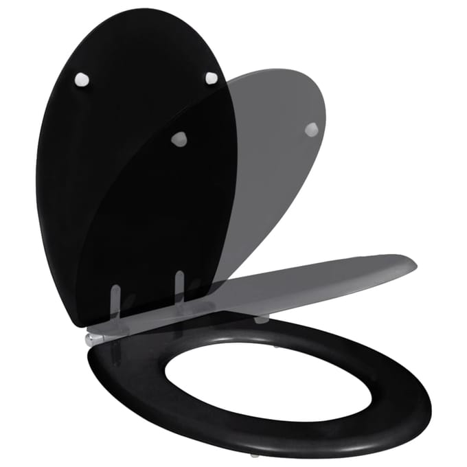 vidaXL - Toiletbril - soft-close - simpel - ontwerp - MDF - zwart