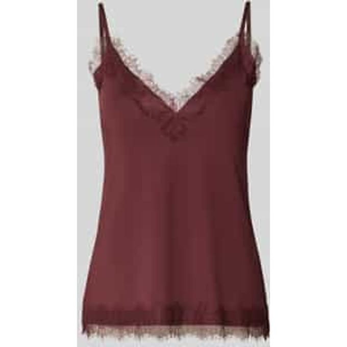 Regular fit blousetop met kant model 'T066-JersyLaceTp'