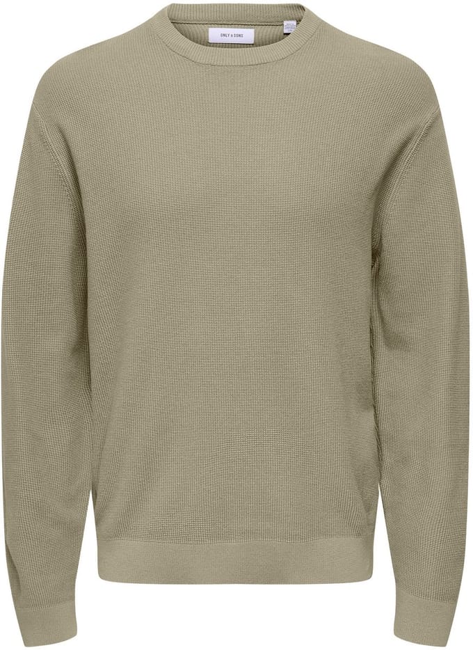 ONLY&SONS - ONSTONY DS 12 LS WAFFLE CREW KNIT NOOS - Heren - Gebreide truien