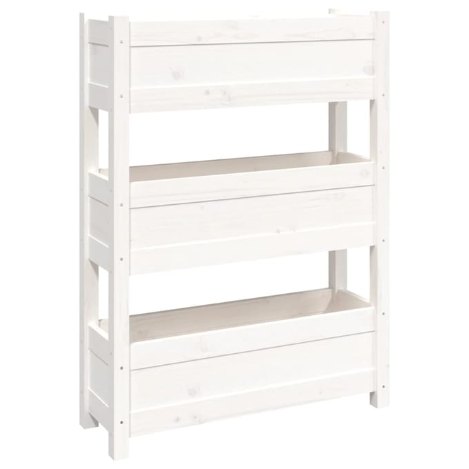 vidaXL - Plantenbak - 77x25x104,5 - cm - massief - grenenhout - wit