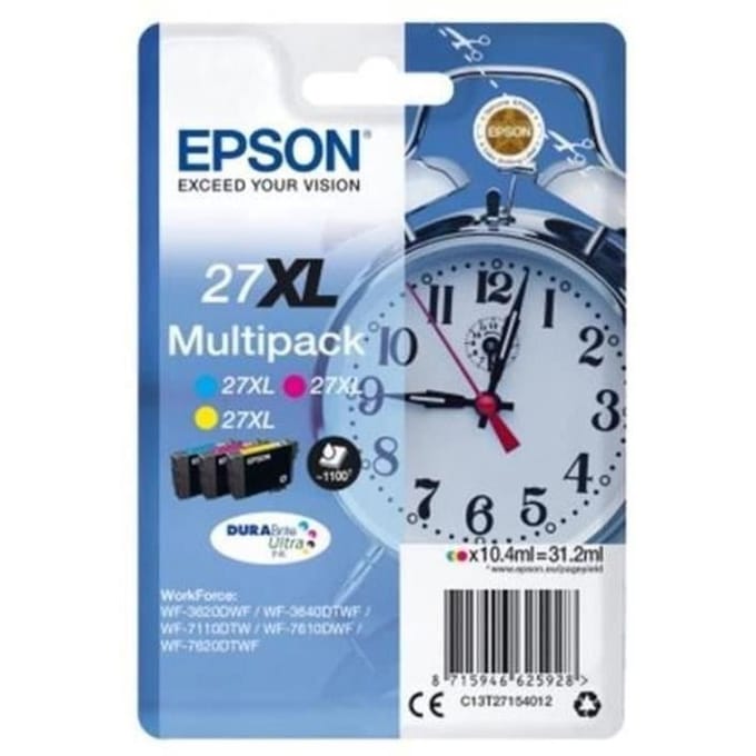 Epson multipack 3-kleuren 27XL DURABrite Ultra inkt