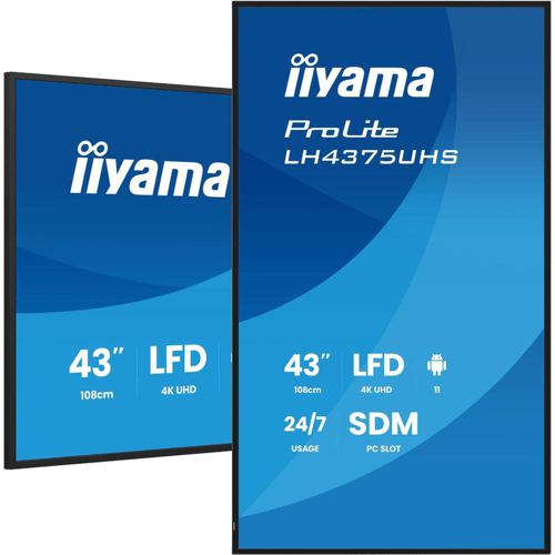 iiyama 43 inch 4K UHD professioneel 24/7-digitale signage-display met Android OS, Failover en Intel SDM-slot