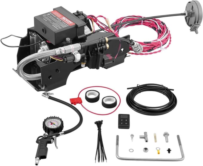 Schokdemper Controller Kit - Luchtvering Compressor - Comfortabel Rijden - Draadloze App Bediening - 100 PSI - Zwart