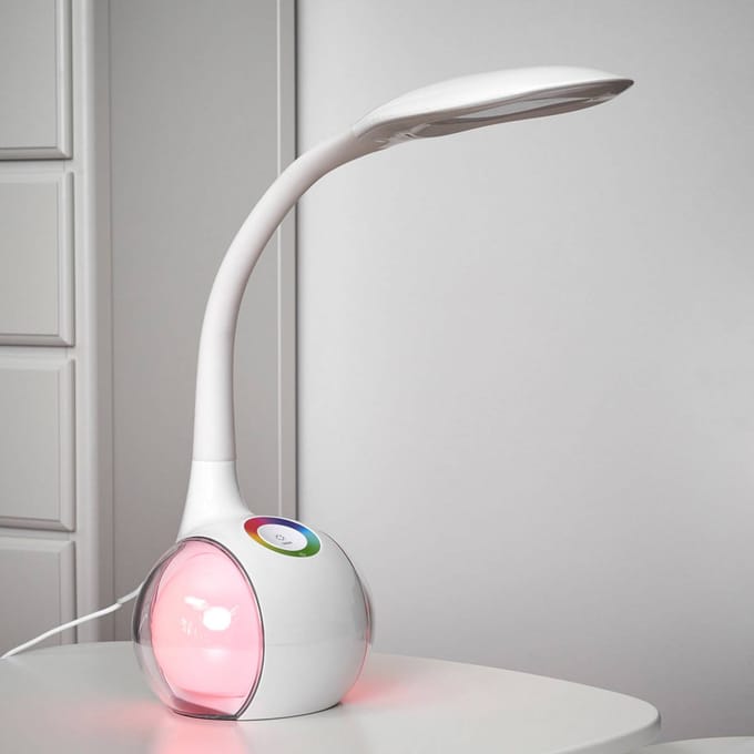 Globo Flexibele LED-tafellamp Paula, wit