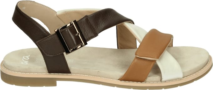 Ara - 1253606 ELBA-S - Platte sandalen - Kleur: Bruin - Maat: 41