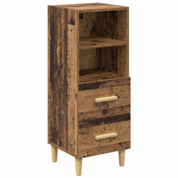 vidaXL - Dressoir - Oud - hout - 34 - x - 34,5 - x - 90 - cm - Bewerkt - hout