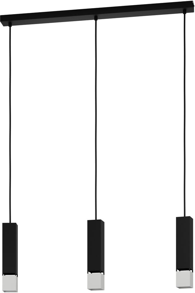 EGLO Butrano Hanglamp - GU10 - 77 cm - Zwart|Zilver