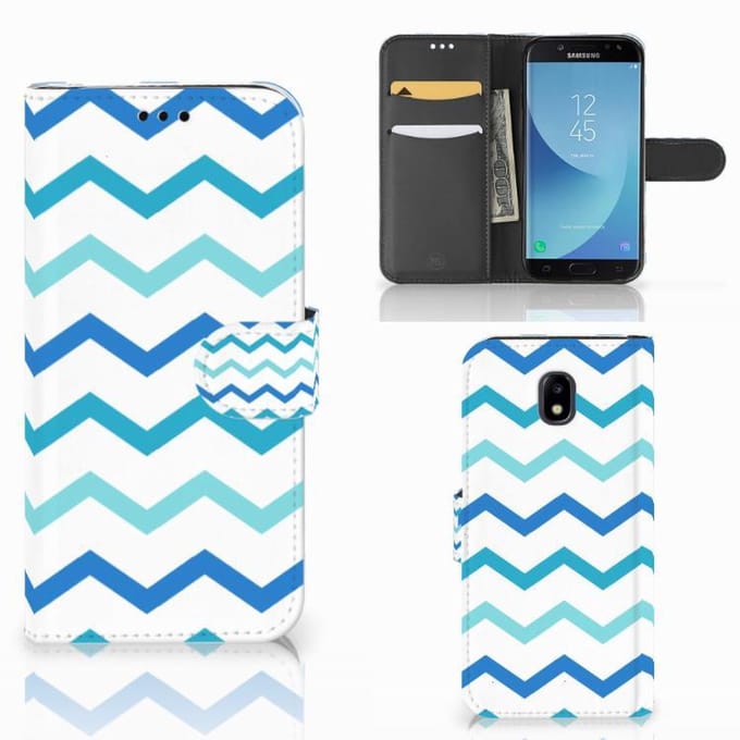 Samsung Galaxy A30 Telefoon Hoesje Zigzag Blauw