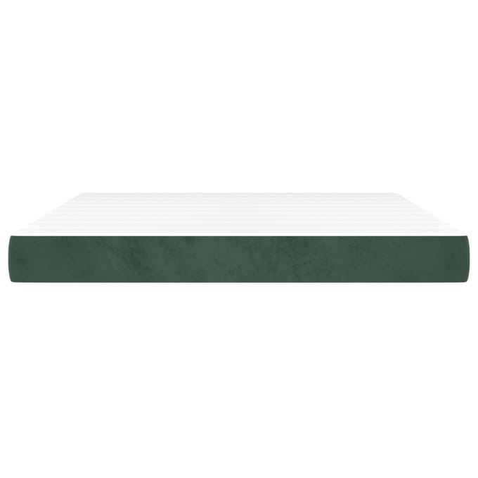 vidaXL - Pocketveringmatras - medium - 160x200x20 - cm - fluweel - donkergroen