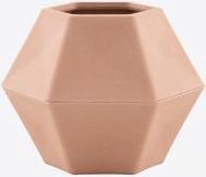Point-Virgule geometrische vaas uit bamboevezel poederroze 10.8x9.5x8cm