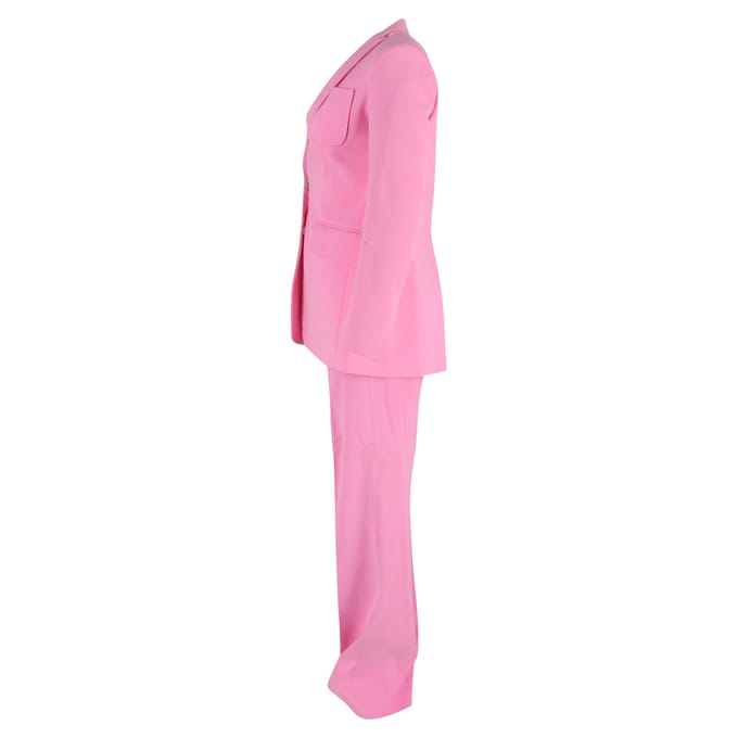 Joseph blazer en broekset met enkele rij knopen in roze wol