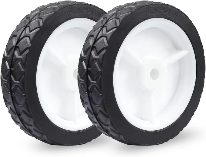 Rubberen loopwiel - Universeel wiel - Gazononderhoud - Duurzaam rubber - 125 mm velgdiameter - Zwart