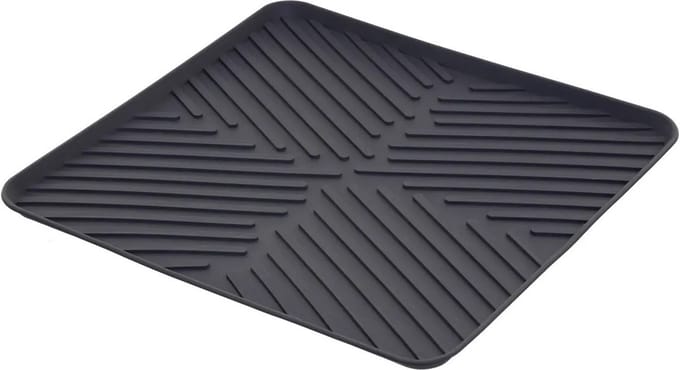 5Five Afwas afdruipmat/droogmat keuken - anti-slip- rubber - grijs - 30 x 30 cm - opvouwbaar