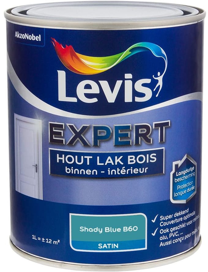 Levis - Expert Hout Lak Binnen Satin Mix - Shady Blue B60 - Mengverf - 1 L