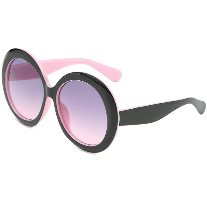 Vintage Grote Ronde Zonnebril Dames Bruin Verloop Oversized Luxe Designer Spiegel Heldere Glazen Mode Vrouwelijk