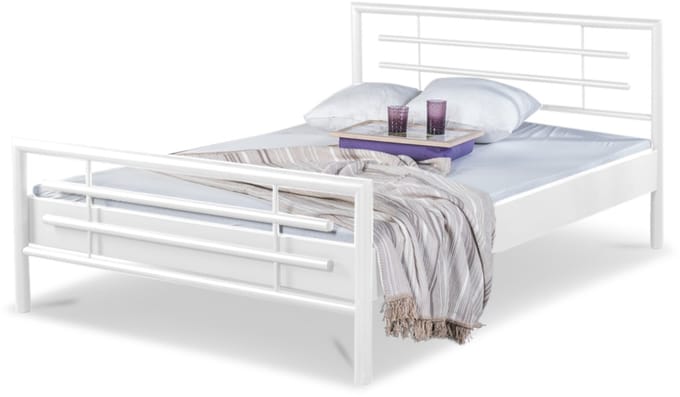 Bed Box Wonen Lola metalen bed Wit 100x200 cm