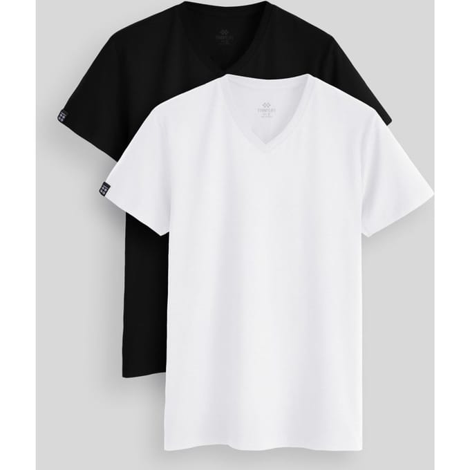 Heren Katoen Elastaan V-Hals T-Shirt