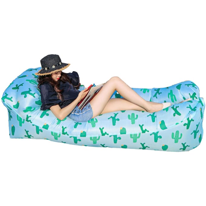 Opblaasbare Lounger Draagbaar Opvouwbaar Polyester Vezel Comfortabel Goed Draagvermogen Buiten