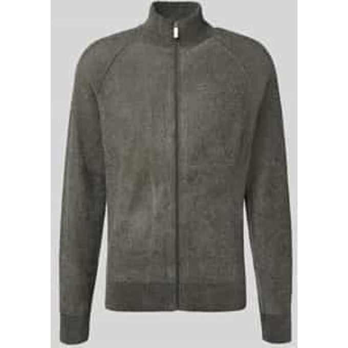 Cardigan met opstaande kraag en ritssluiting