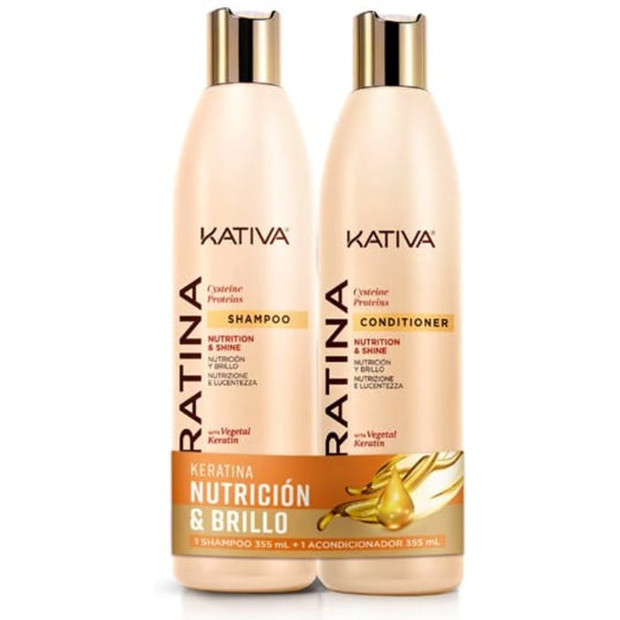 Kératine KATIVA KERATINA KIT SHAMPOOING 355 ML + APRÈS-SHAMPOING 355 ML