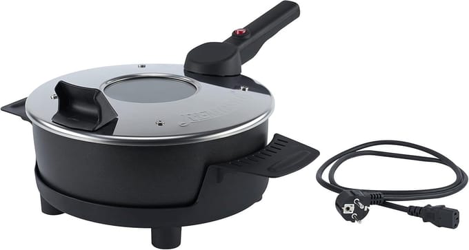Multifunctionele Pan met Glazen Deksel en Antiaanbaklaag - 4L, 580W