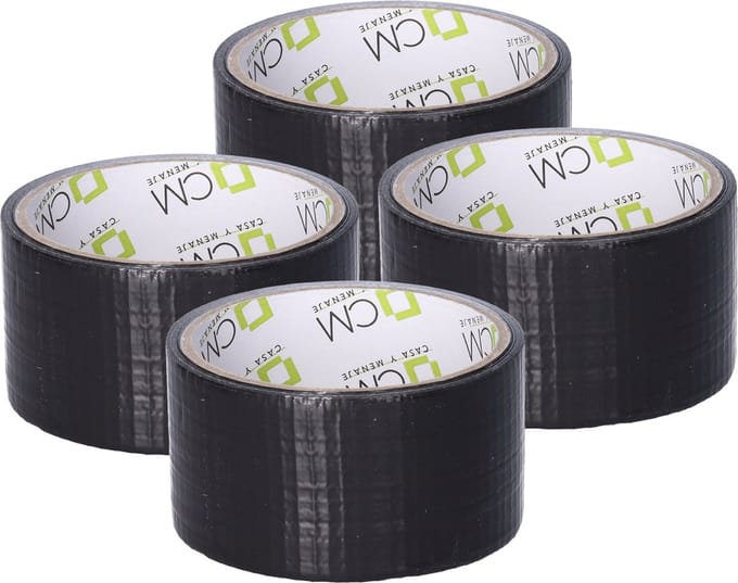 CM Duct tape - zwart - 4x rol- 48mm x 10m - binnen/buiten