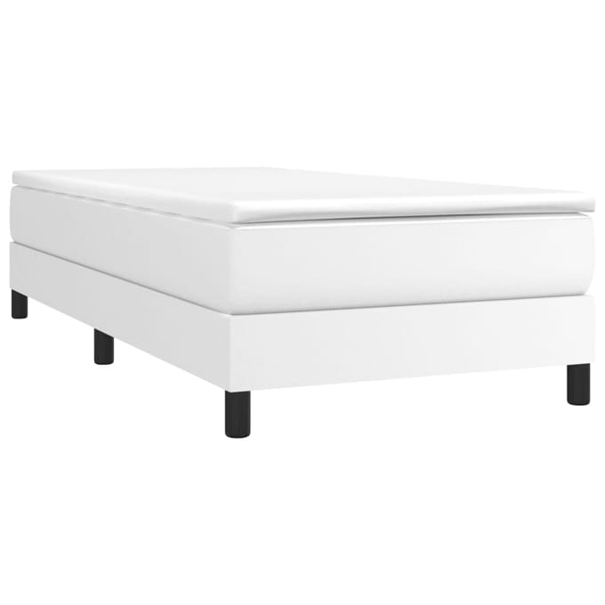 vidaXL - Boxspring - bed - kunstleer - wit - 90x200 - cm