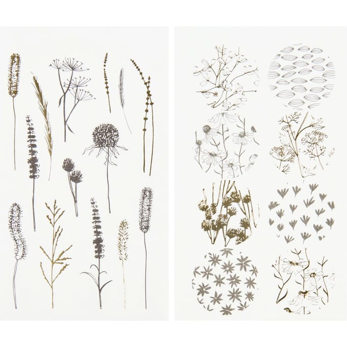 Washi stickers "In the Meadow" - Zwart/Goud
