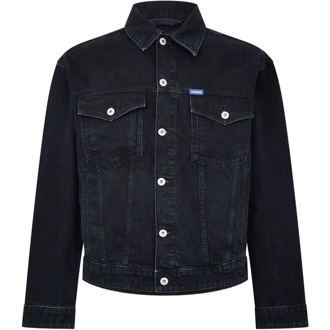 Hugo Mann Dex Denim Borstzak Slim Trucker Jas (Donkerblauw)