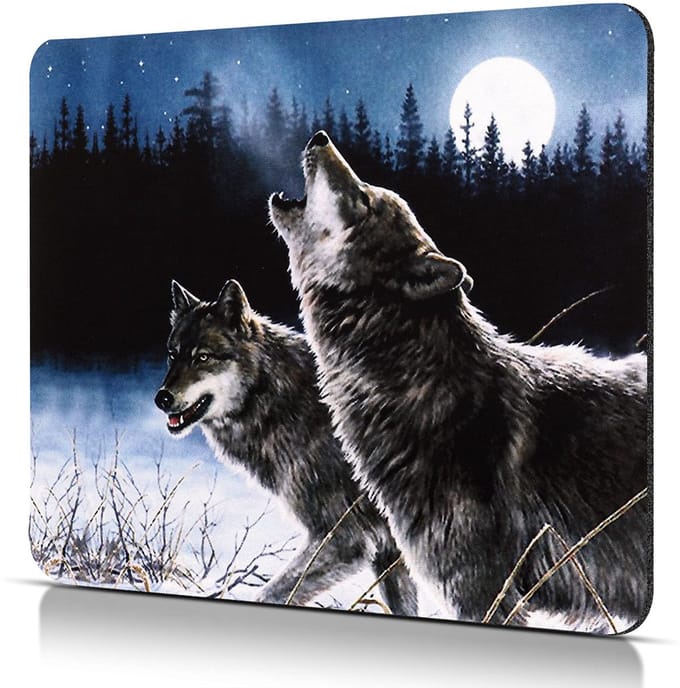 Muismat Kleine muismat met motief 240 x 200 mm Wolf