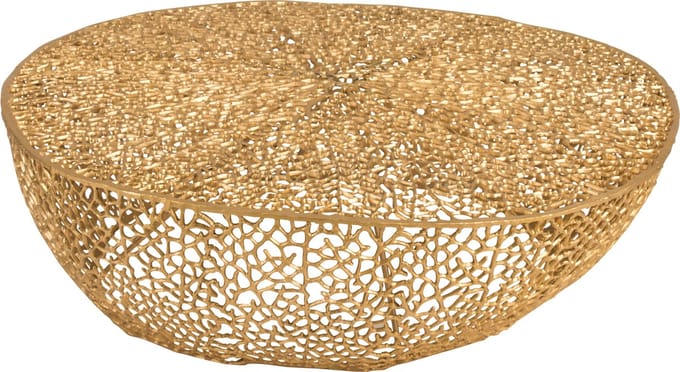 J-Line salontafel Rond Laag Koraalpatroon - aluminium - goud