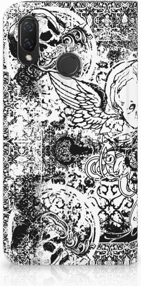 Mobiel BookCase Huawei P Smart Plus Skulls Angel