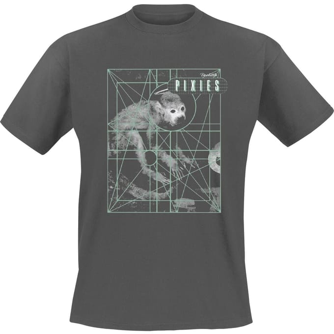 Pixies T-shirt - Monkey Grid - S tot XXL - voor Mannen - charcoal