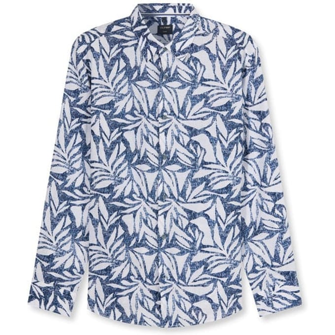 OLYMP Casual Overhemd, Regular Fit, Kent, Marineblauw