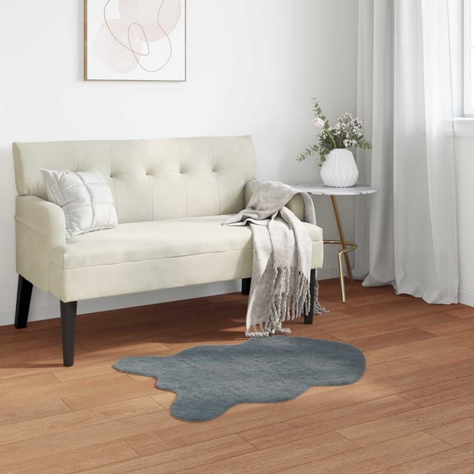 vidaXL - Antislip - vloerkleed - van - imitatie - konijnenbont - OLITE - Antraciet