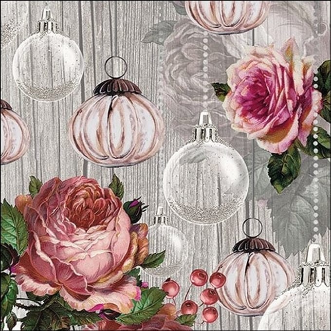 Ambiente servetten - 33x33cm - 20 stuks - Roses and Baubles