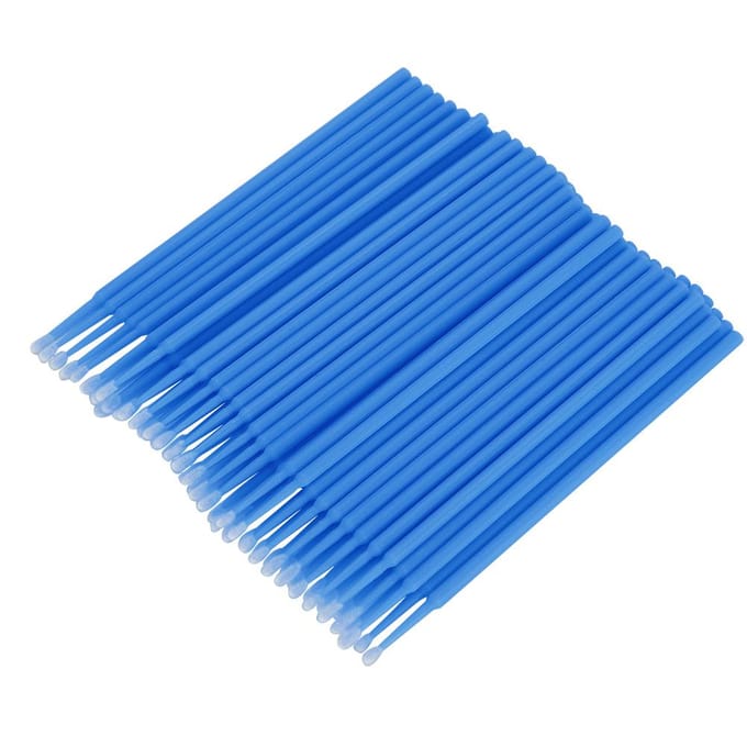 400 stuks Wegwerp Katoenstaafje Wimperreinigingsstaafje Microborstel Wattenschijfje Wimpers Licht blue