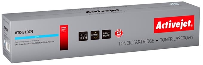 ActiveJet ATO-510CN Toner voor OKI-printer; OKI 44469724 Vervanging; Opperste; 5000 pagina's; cyaan.