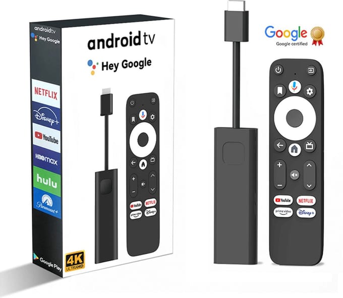 GD1 Chromecast – Mediaplayer 4K Ultra HD – Google TV Streamer Android Dongel – Google Assistant – Zwart