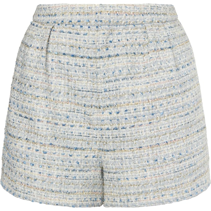 Faina Bouclé korte broek Dames Lichtblauw Veelkleurig