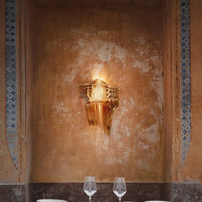 Slamp Aria design-wandlamp, goud