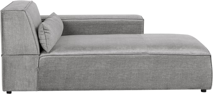 BELIANI HELLNAR - Chaise longue - Grijs - Linkszijdig - Polyester