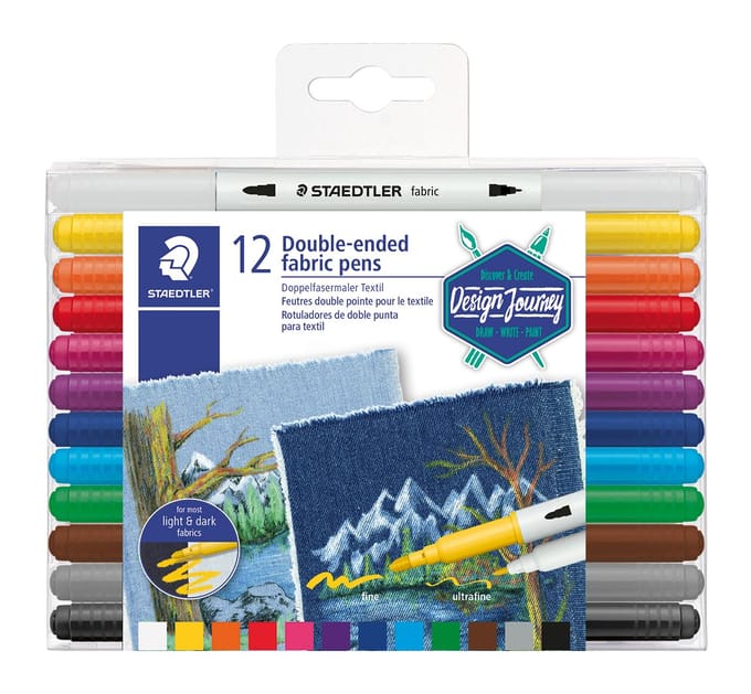STAEDTLER Dubbelvezelige stiften textiel, 12 stuks