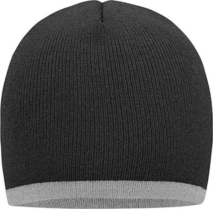 Myrtle Beach 'Contrasting Border Beanie' Grijs/Lichtgrijs