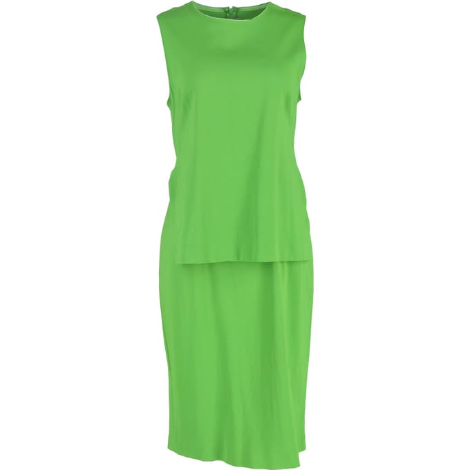Sportmax gelaagde midi-jurk in groene viscose
