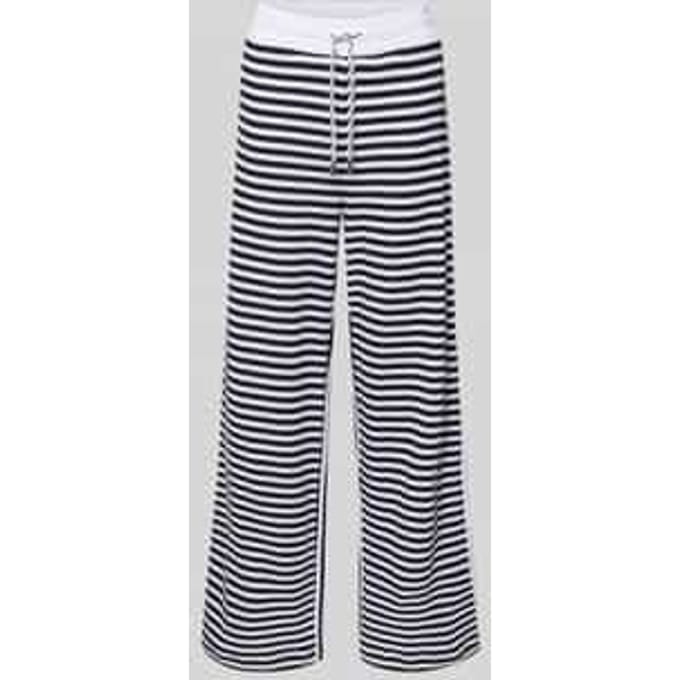 Broek in all-over look met elastische band en tunnelkoord