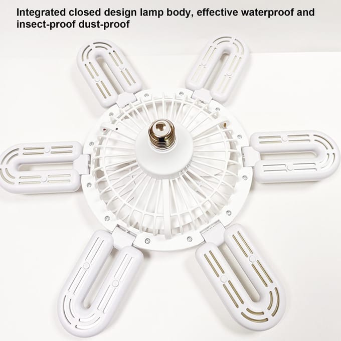 Lampe à feuille pliable à 6 lames à LED E27 Lampe à soucoupe volante à vis à large tension Normal
